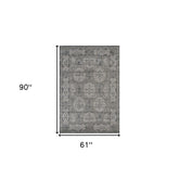 5' x 7' Brown Medallion Power Loom Area Rug